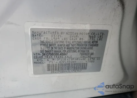 2021 Nissan Kicks S from USA, damaged, VIN 3N1CP5BVXML495947